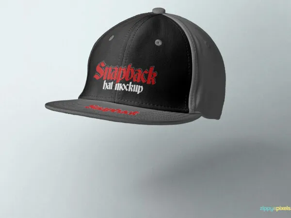 Side View of a Gravity Snapback Cap Mockup 1