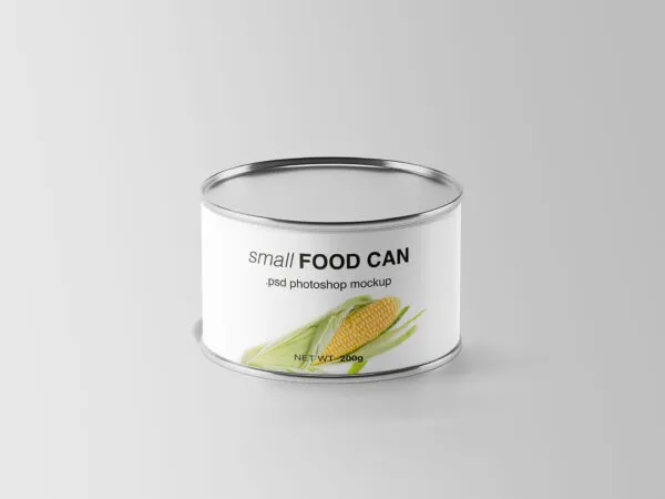 Side View of a Minimalistic Food Can Mockup 1
