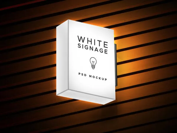 Signage Lightbox Mockup in Half Side View 1