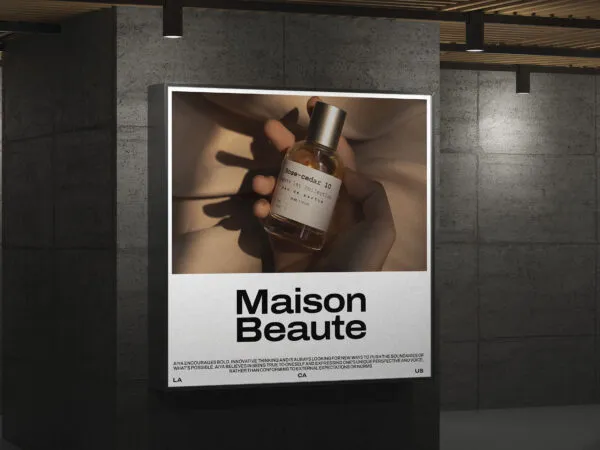 Signboard Ad Poster Mockup in Facing View 1