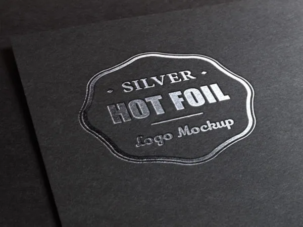 Silver Metallic Foil Stamping Logo Mockup 1
