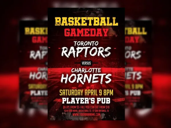 Simple Basketball Gameday Flyer Template 1