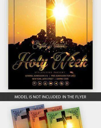 Simple Bright Holy Church Week Flyer Template 1
