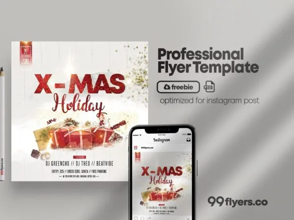 Simple Christmas Event Flyer Template For Instagram Post 1