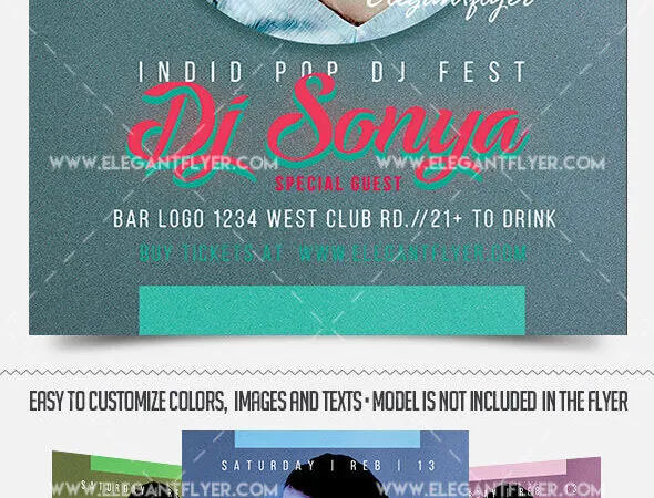 Simple Circle DJ Flyer Template and Facebook Cover 1