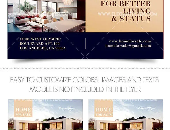 Simple Classy Modern Real Estate Agency Flyer and Facebook Cover Templates 1