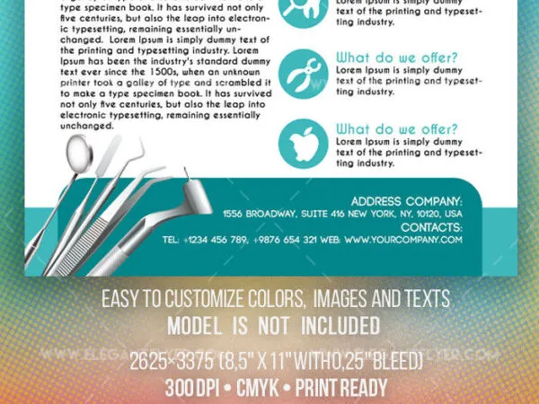 Simple Clean Infographic Dental Clinic Flyer Template 1