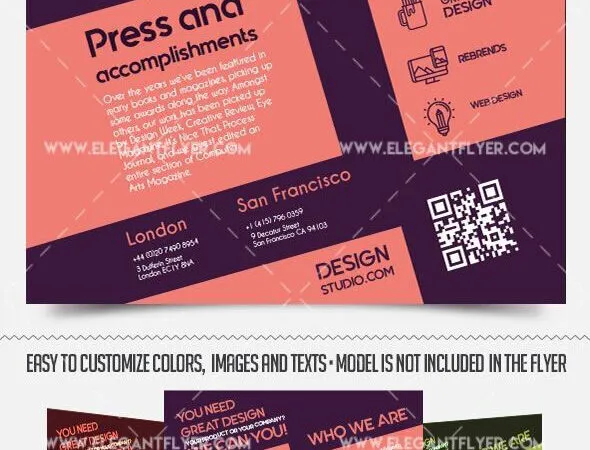 Simple Creative Design Studio Flyer Template and Facebook Cover 1