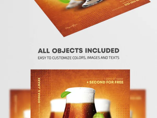 Simple Drinks Happy Hour Flyer Template 1