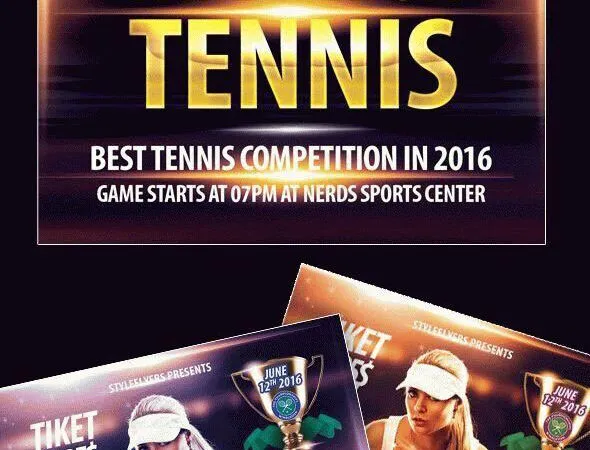Simple Elegant Tennis Match Flyer Template 1