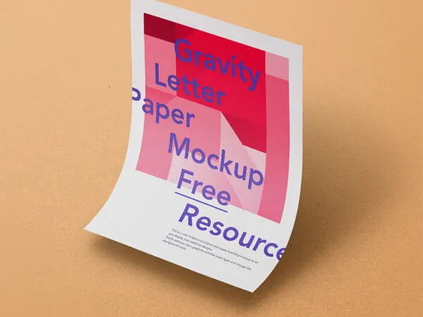Simple Floating Paper Mockup 1