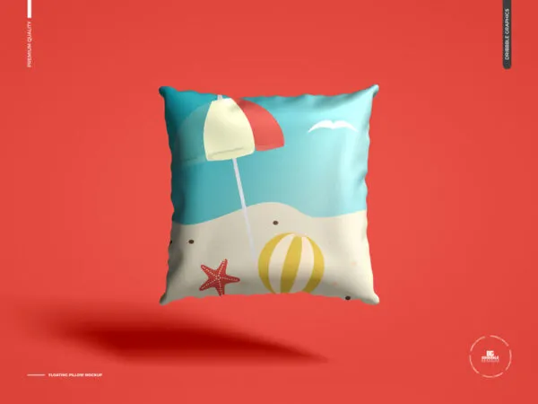 Simple Floating Square Pillow Mockup 1