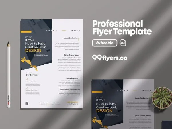 Simple Geometric Business Marketing Flyer Template 1
