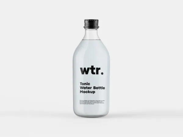 Simple Glass Bottle Mockup 1