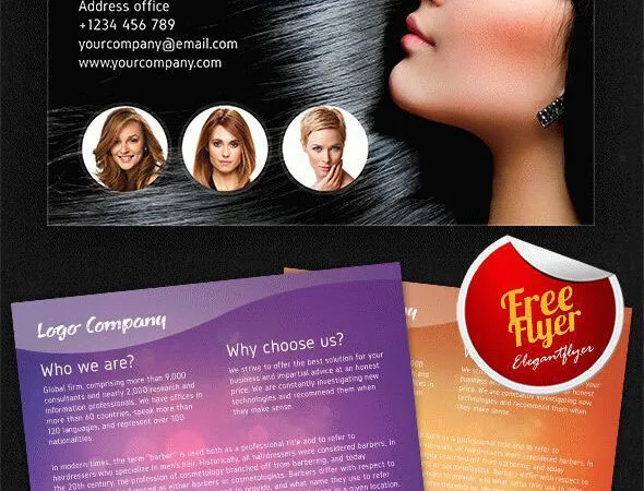 Simple Infographic Hair Salon Flyer Template and Facebook Cover 1
