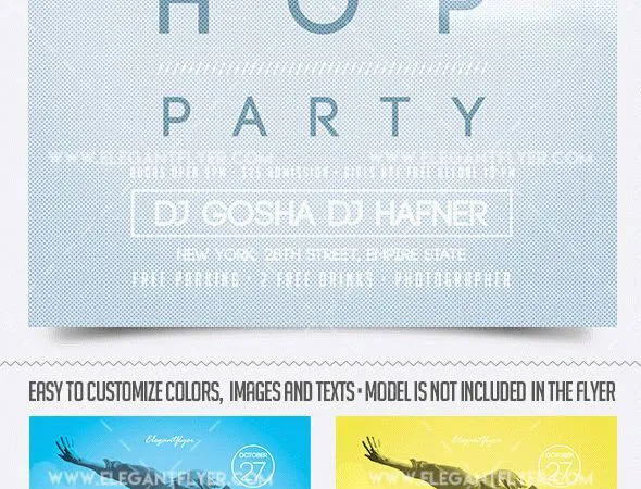 Simple Minimal Hip Hop Party Flyer Template and Facebook Cover 1