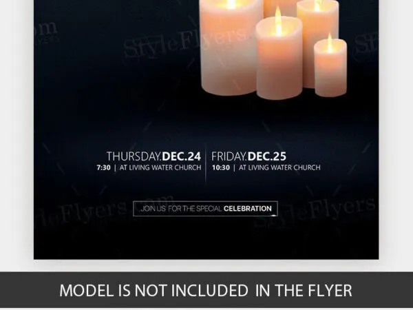 Simple Minimalistic Candlelight Service Flyer Template 1