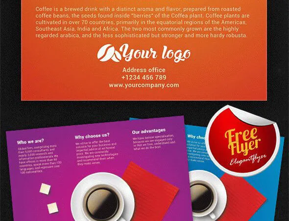 Simple Modern Coffee Shop Flyer and Facebook Cover Template 1