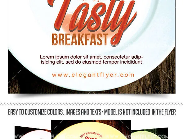 Simple Modern Food Flyer Along with Facebook Cover Templates 1