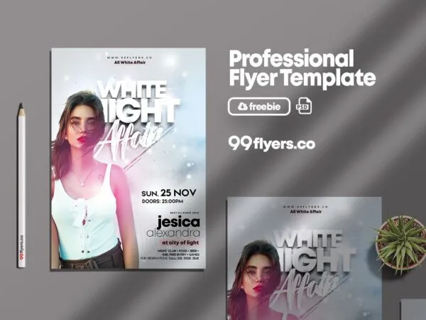 Simple Modern Night Party Flyer Template 1
