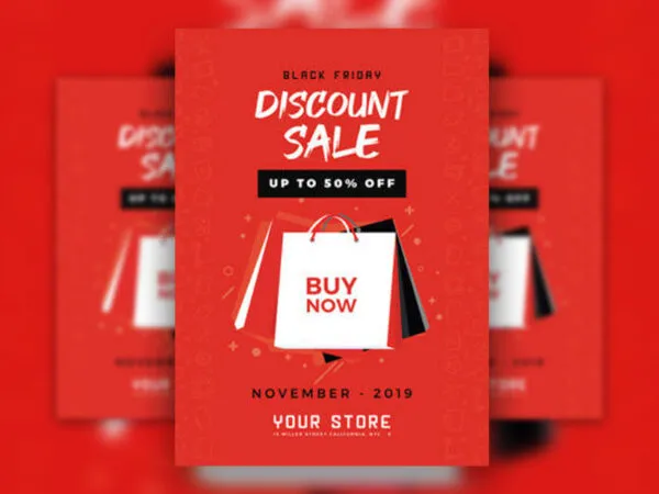 Simple Red Sales Flyer Template 1