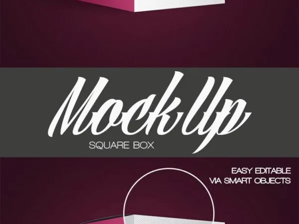 Simple Square Box Mockup with Two Visible Side 1
