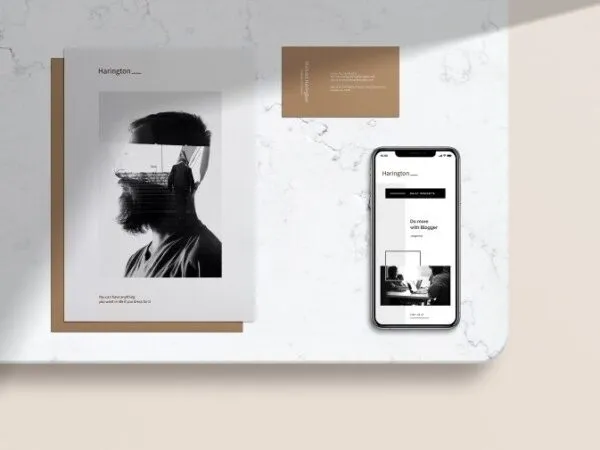 Simple Stationery Branding Set on Ceramic Mockup 1