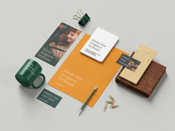Simple Stationery Mockup in 5 Different Sights 1