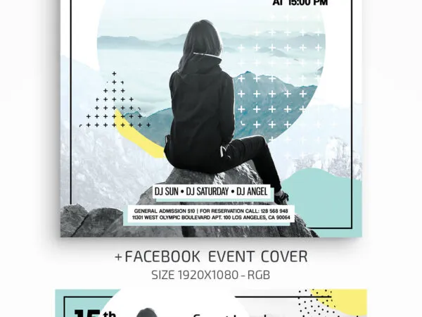 Simple Travel Agency Facebook Cover and Flyer Template 1