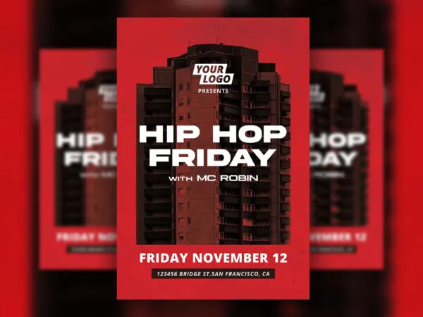 Simple Urban Hip Hop Event Flyer Template 1