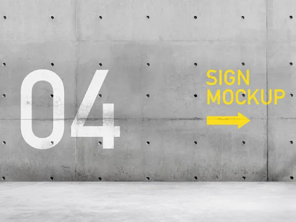 Simple Wall Sign Mockup 1