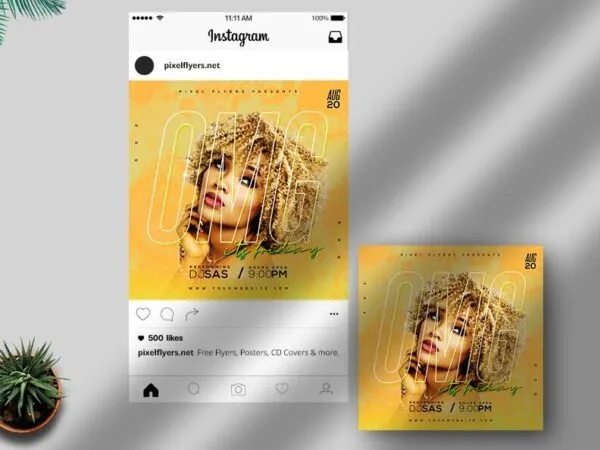 Simple Yellow Instagram Post Template 1
