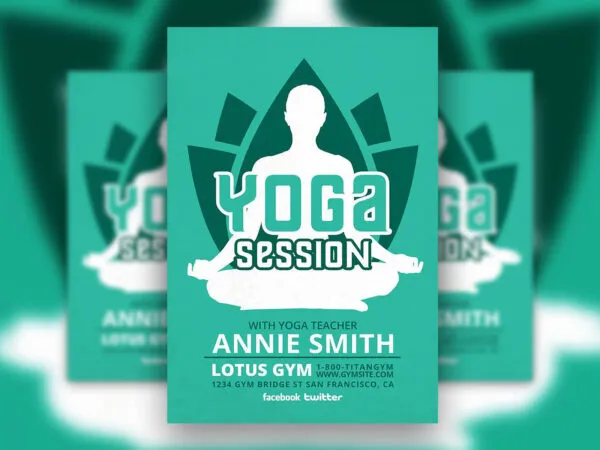 Simple Yoga Session Flyer Template 1
