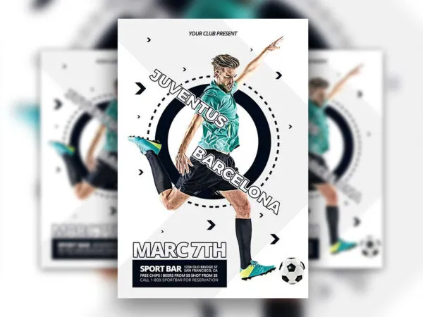 Simple and Circle Soccer Flyer Template 1