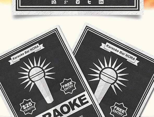 Simple and Classic Karaoke Flyer Template Plus a Facebook Cover 1