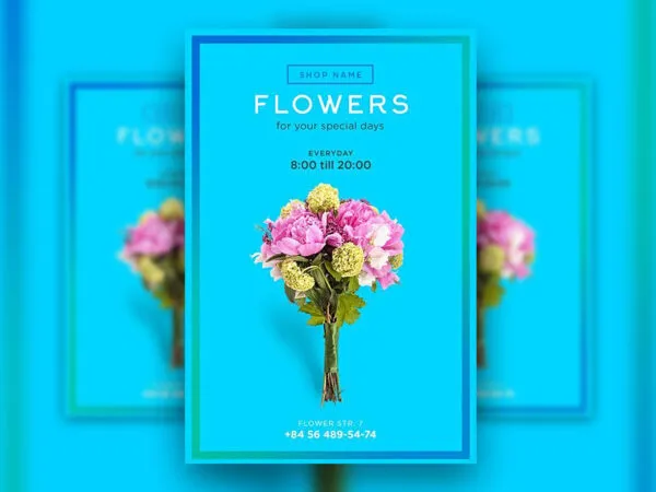 Simple and Clean Flower Shop Flyer Template 1