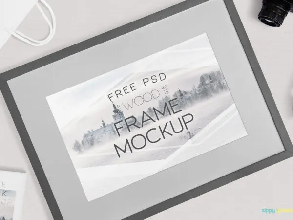 Simplistic Photography Frame on a Table Mockup 1