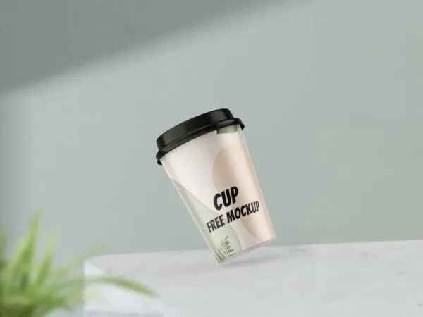 Single Gravity Cup of Coffee Mockup 1
