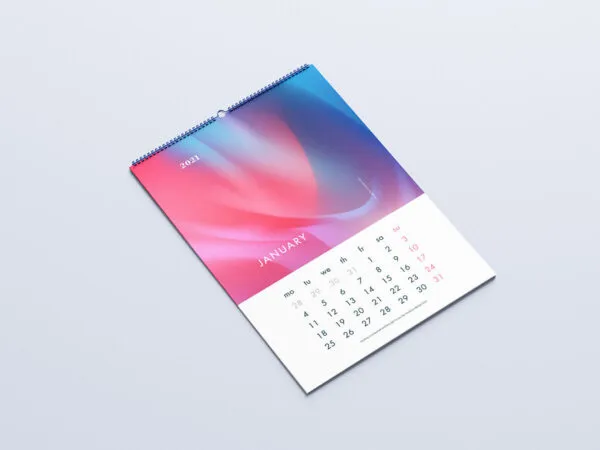 Single Panel Wall Calendar Mockup 1