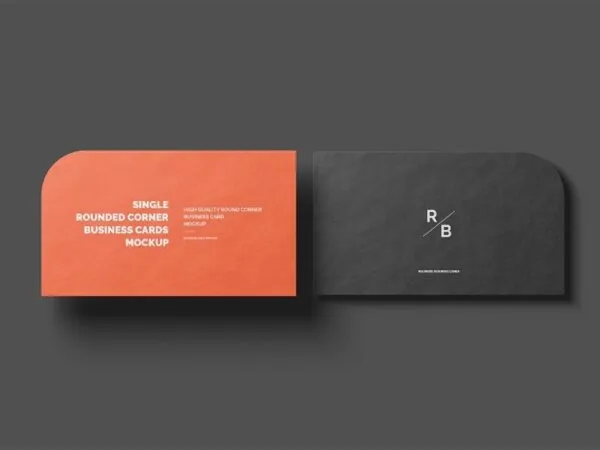 Single Round Corner Business Card Mockup in 4 Shots 1 1