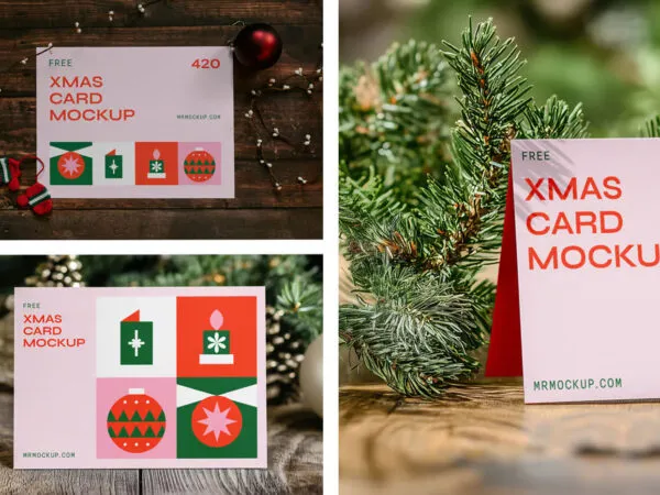 Six Christmas Card Mockups 1