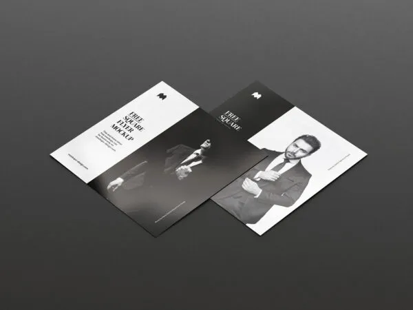 Six Mockups of Square Flyers in Different Angles 1