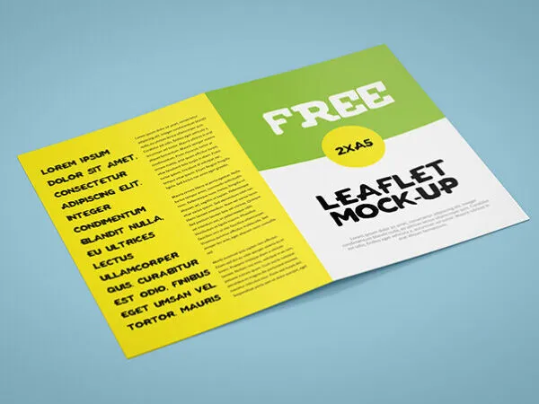 Six Perspective A5 Bi Fold Leaflet Mockups 1
