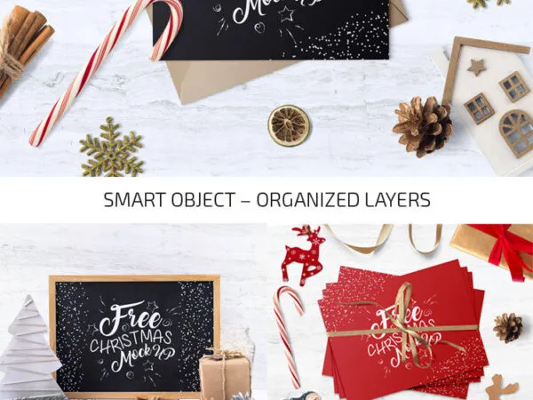 Six Photorealistic Christmas Mockup Set 1