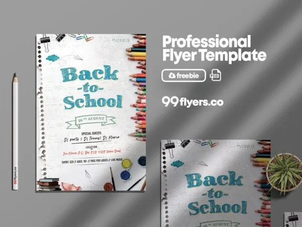 Sketch Back to school Event Flyer Template 1