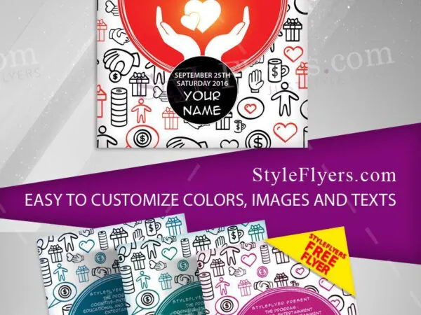 Sketch and Cartoon Fundraiser Flyer Template 1
