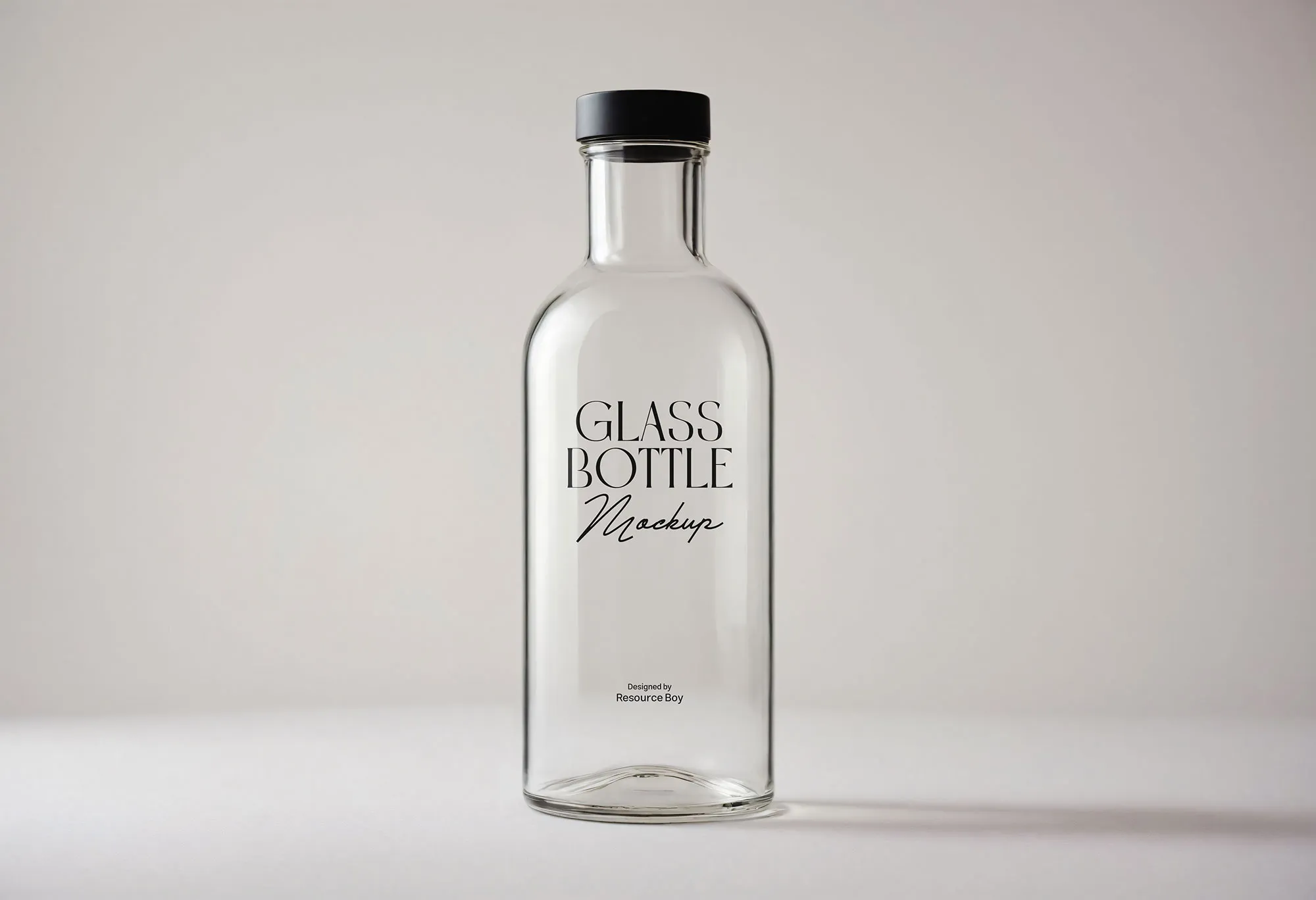Sleek and Minimal Glass Bottle Mockup 1