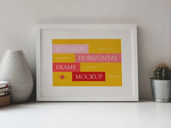 Small Interior Horizontal Picture Frame Mockup 1