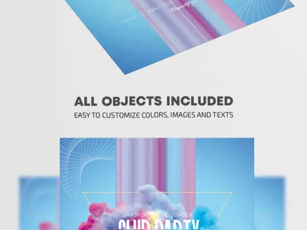 Smoke Geometric Club Party Flyer Template 1