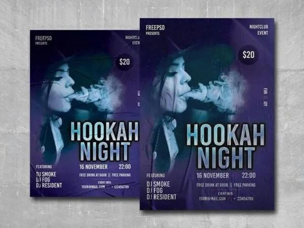 Smokey Hookah Bar Flyer Template 1